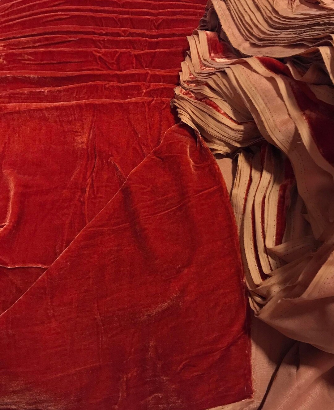 Strong Orange Silk Velvet Fabric by the Yard Etsy