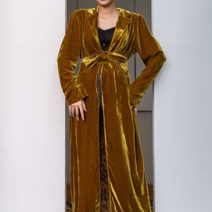 Long silk velvet duster – Long cardigan jacket – velvet duster coat -Women Cardigan Jacket - Fall Velvet Cardigan - Long Sleeve Jacket