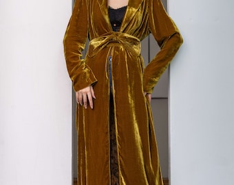 Long silk velvet duster – Long cardigan jacket – velvet duster coat -Women Cardigan Jacket - Fall Velvet Cardigan - Long Sleeve Jacket