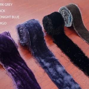 Silk velvet raw edge ribbon - 2usd per yard – Handmade Velvet Ribbon for Bouquet, Gift Wrap, Invitations