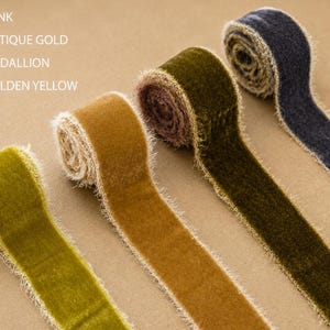 Silk velvet raw edge ribbon - 2usd per yard – Handmade Velvet Ribbon for Bouquet, Gift Wrap, Invitations