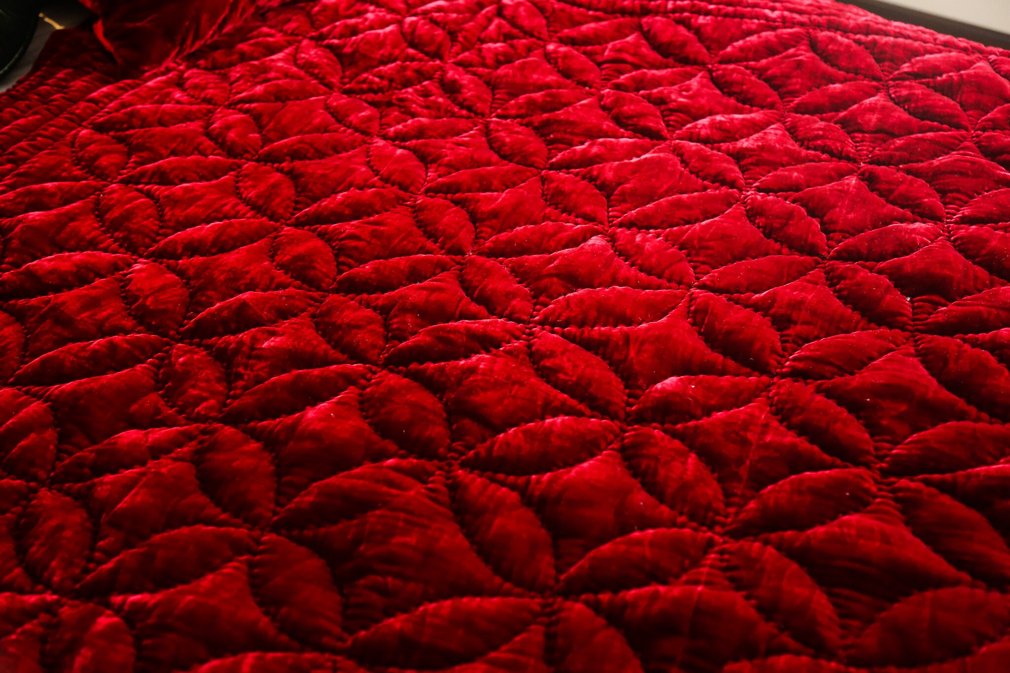 Silk Velvet Quilts Handmade Quilts Deep Red Duvet Throw Etsy