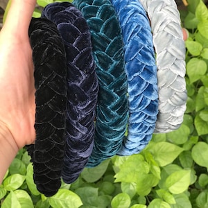 Luxury velvet braided headband Handmade velvet headband hairband for women