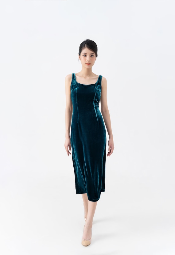 Petrol Mulberry Silk Velvet Dress , Luxurious Silk Velvet With Scoop Neck, Midi Dress, Made to Order Dress - Etsy Petrol Mulberry Silk Velvet Dress , Luxurious Silk Velvet With Scoop Neck, Midi Dress, Made to Order Dress - Etsy