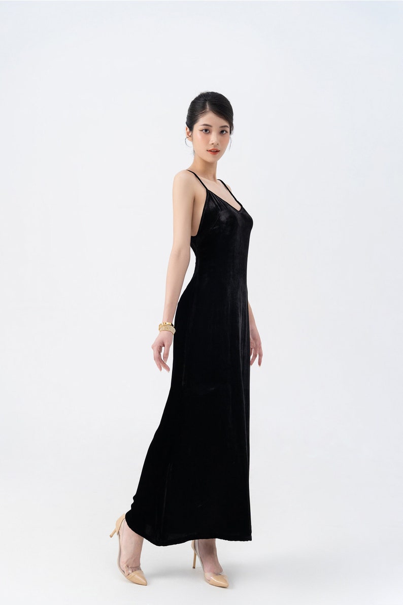 Silk Velvet Slip Dress , Luxurious Silk Velvet, Gift for her, Wedding Silk Slip Dress, Made to Order Slip Dress image 1