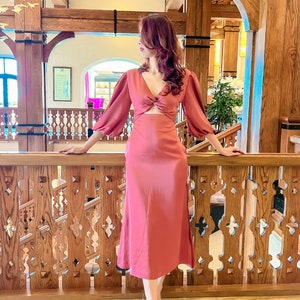 Silk dress for women - Long dress  - Twist front - Bridesmaid silk dress - Party dress - Summer dress  - Gift for her