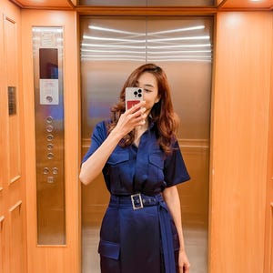 Women silk dress set - Two piece set - Women silk shirt and Skirt and Belt - elegant silk dress image 2