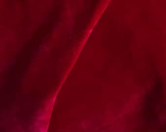 Deep red Silk velvet fabric by the yard