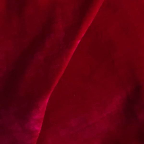 Deep red Silk velvet fabric by the yard