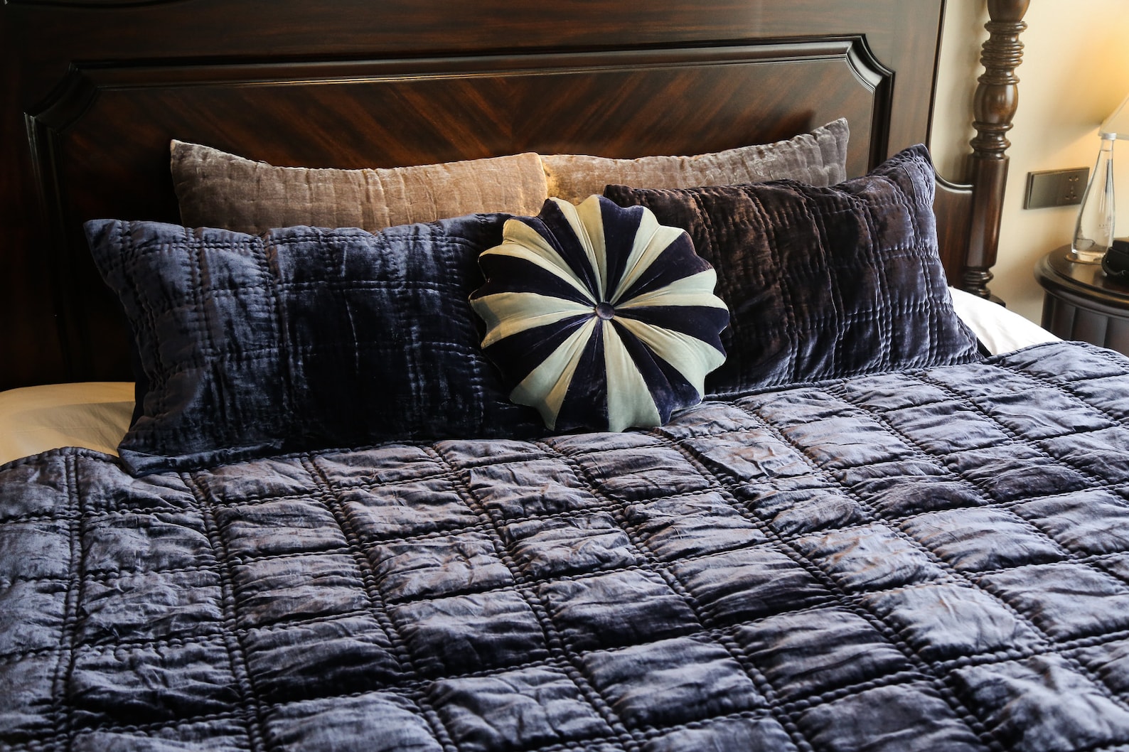 Silk velvet quilts handmade quilts Navy Duvet Throw Blanket Etsy