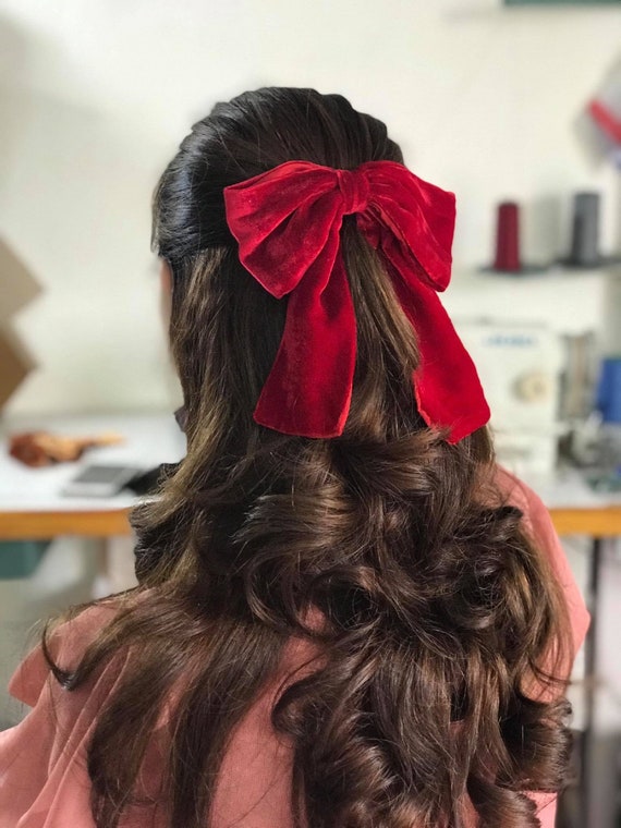 ヘアアクセサリー FETICO VELVET LONG BOW HAIR CLIP brown Amazon.com : Velvet Hair Bows for Women Girls 3 PCS Hair