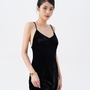 Silk Velvet Slip Dress , Luxurious Silk Velvet, Gift for her, Wedding Silk Slip Dress, Made to Order Slip Dress image 2