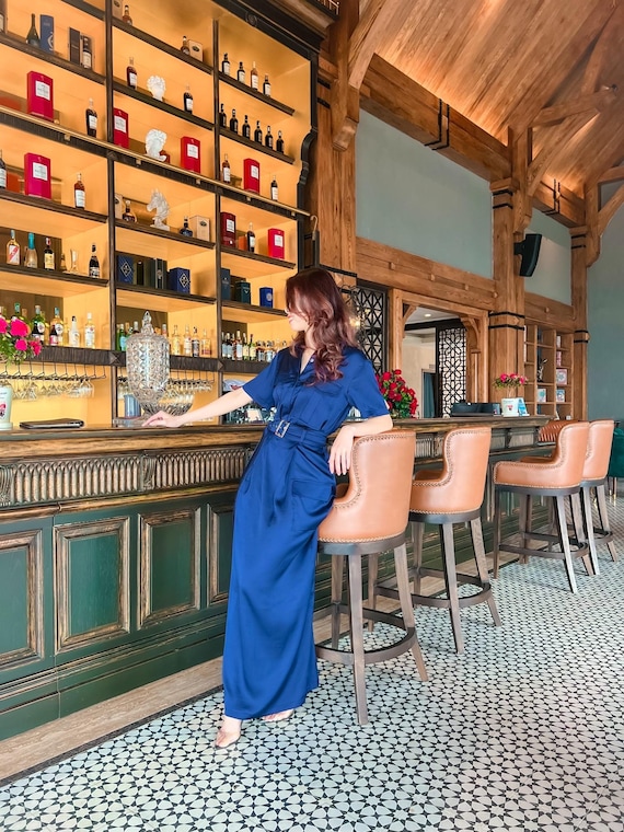 Women silk dress set - Two piece set - Women silk shirt and Skirt and Belt - elegant silk dress