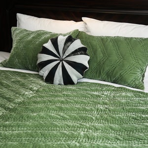 Mix verde Menta, cuscino decorativo multicolore, cuscino di velluto di seta, cuscino di lusso, cuscino di velluto di seta fatto a mano, fatto a mano in Vietnam immagine 7
