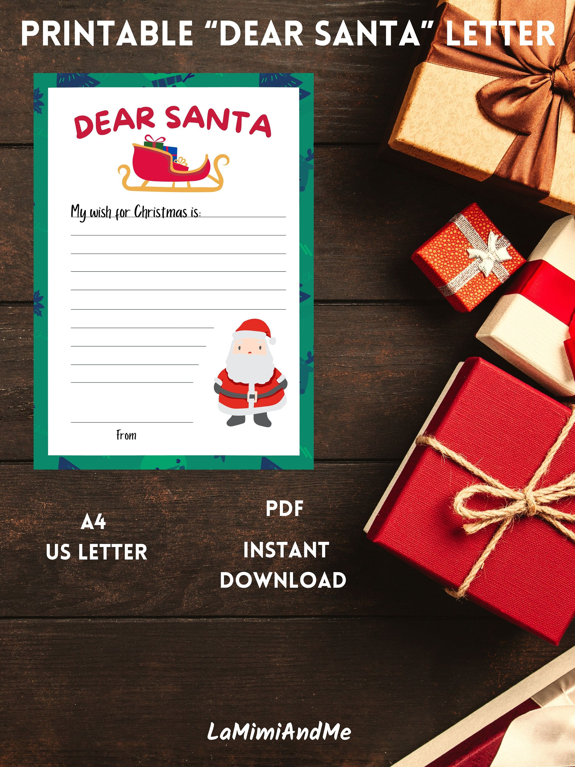 Dear Santa Claus Letter to Print - Il Fullxfull.4330435904 R8ia 