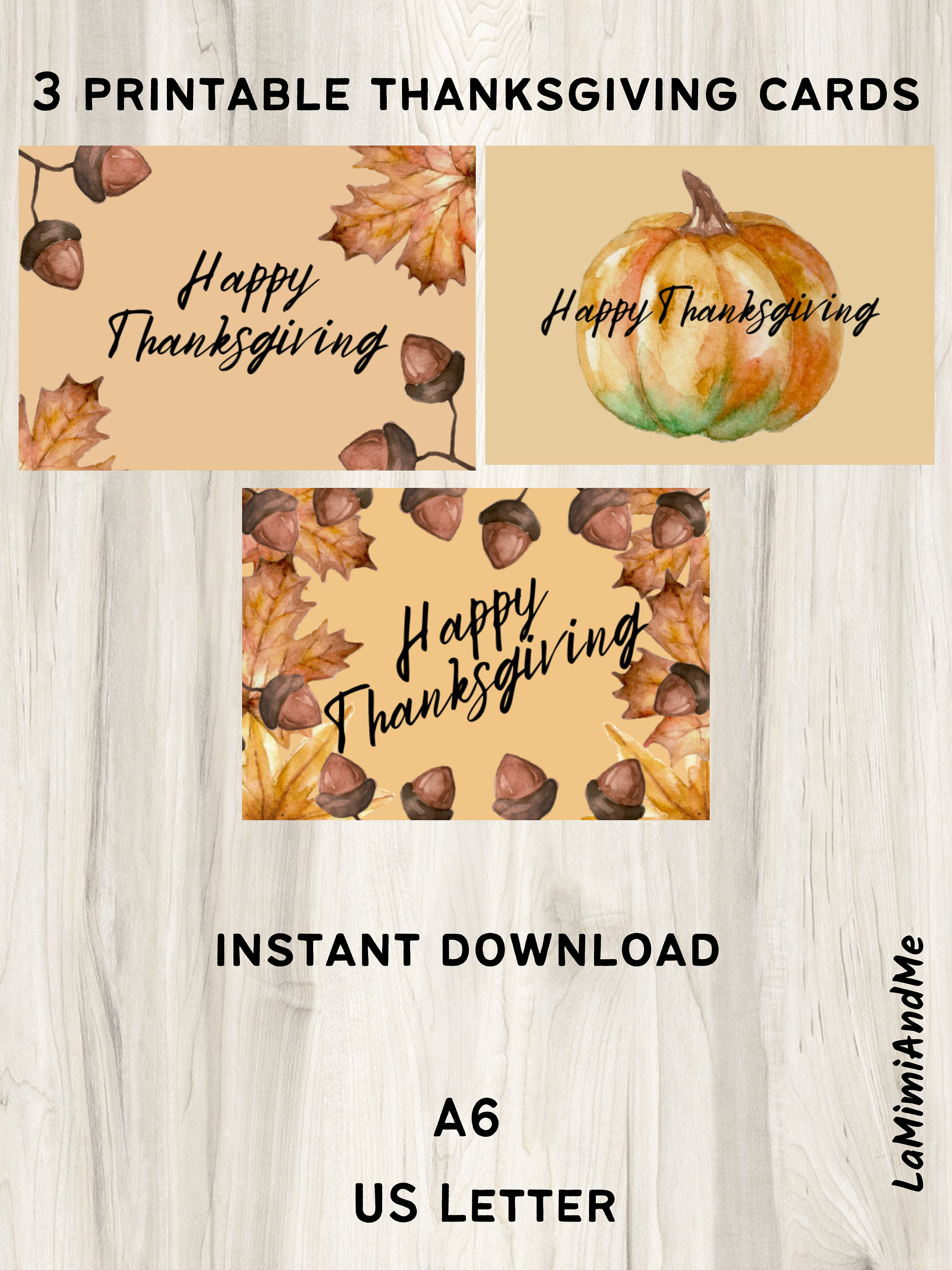 3 Printable Thanksgiving Cards - Il Fullxfull.2677759438 P258 