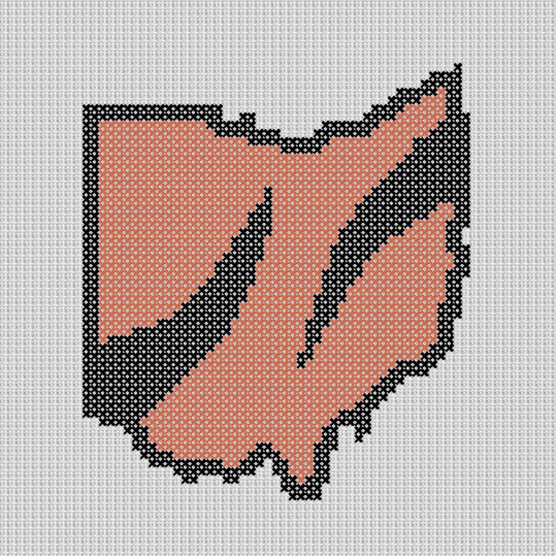 Cincinnati Ohio Football Cross Stitch Pattern Etsy
