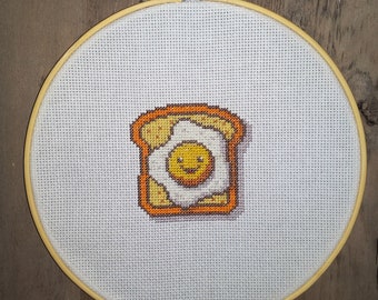 Egg on Toast Cross Stitch Wall Hanging