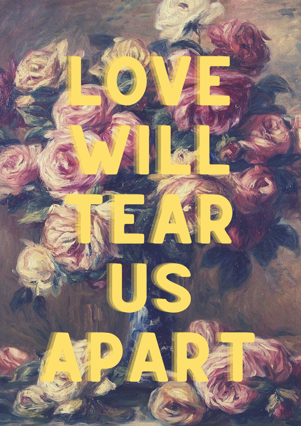 Joy Division Love Will Tear Us Apart Paroles LOVE WILL TEAR Us Apart Joy Division Paroles a5/a4/a3 Wall | Etsy
