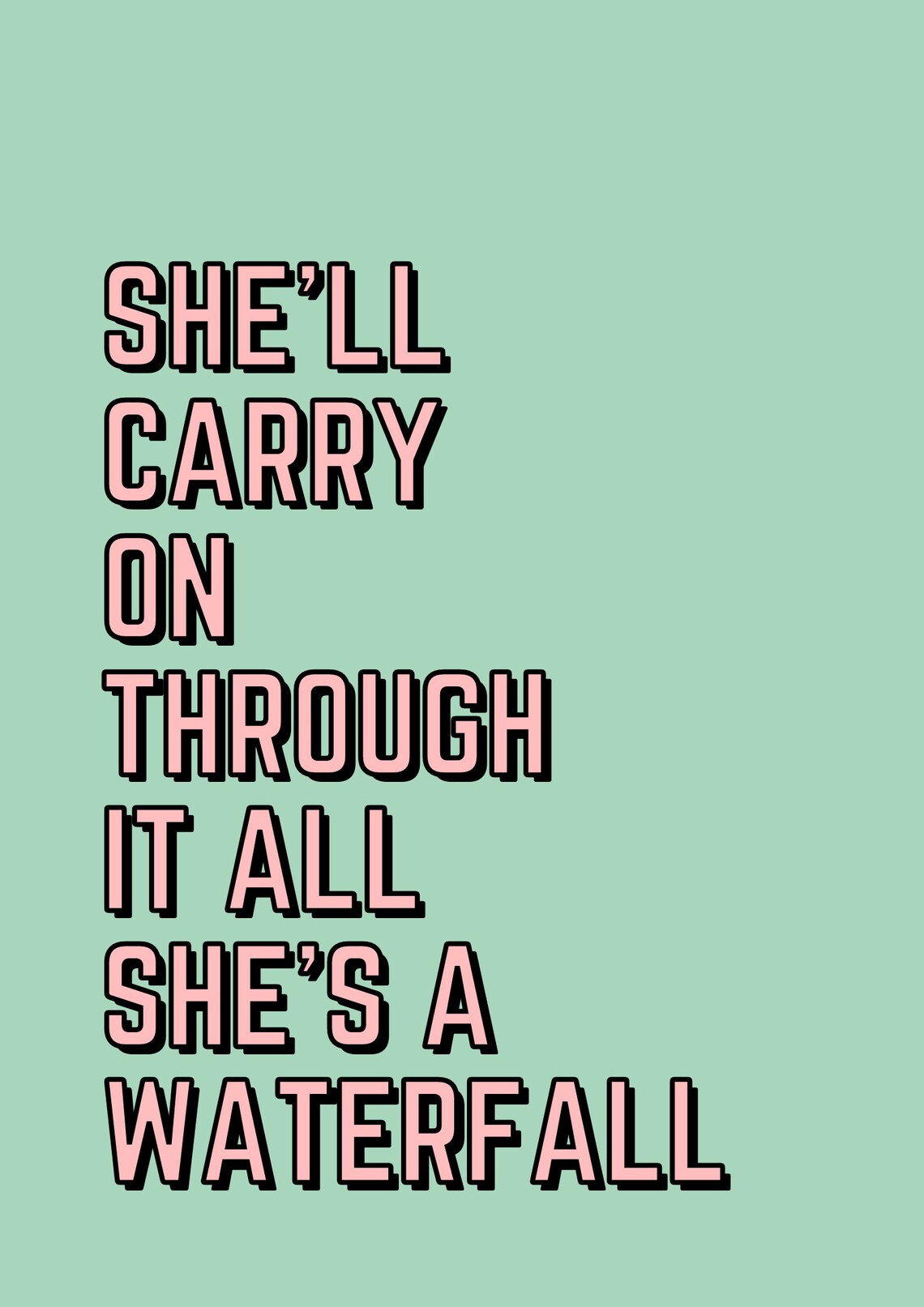 WATERFALL Stone Roses lyrics wall print A5/A4/A3 quote wall Etsy