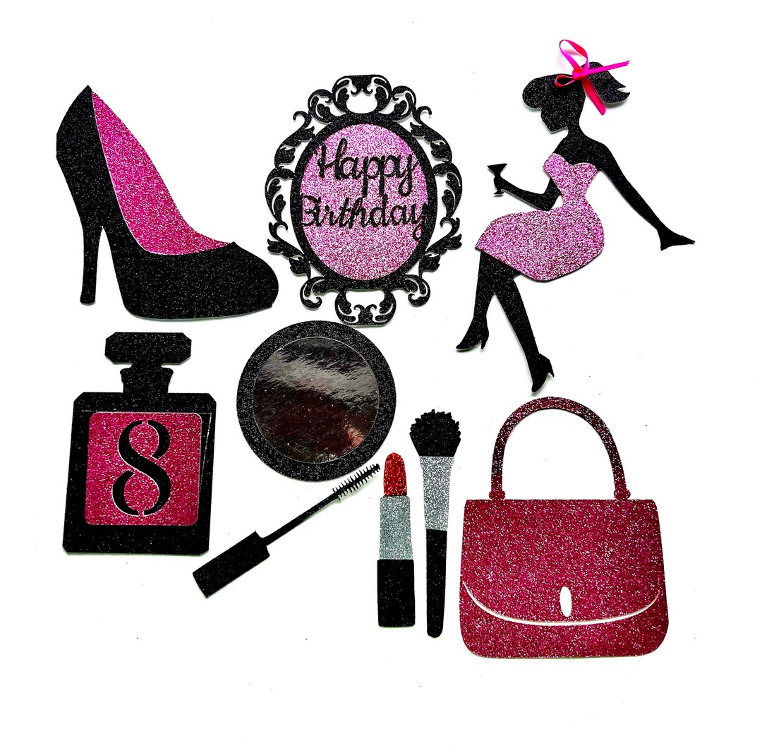 Ladies Cake Topper Heel Makeup Bags and Perfume Cake Topper Etsy