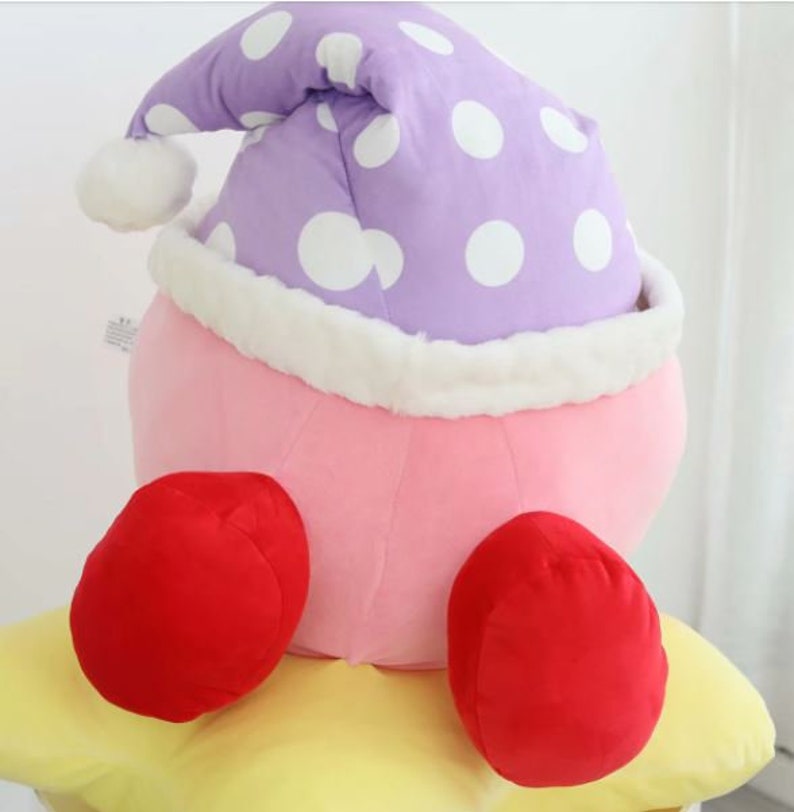 Cute Plush Sleeping Kirby on a star arround 40cm | Etsy