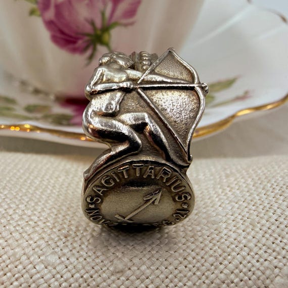 Vintage Boonstoppel Sagittarius Ring • Dutch 800 Silver Zodiac 