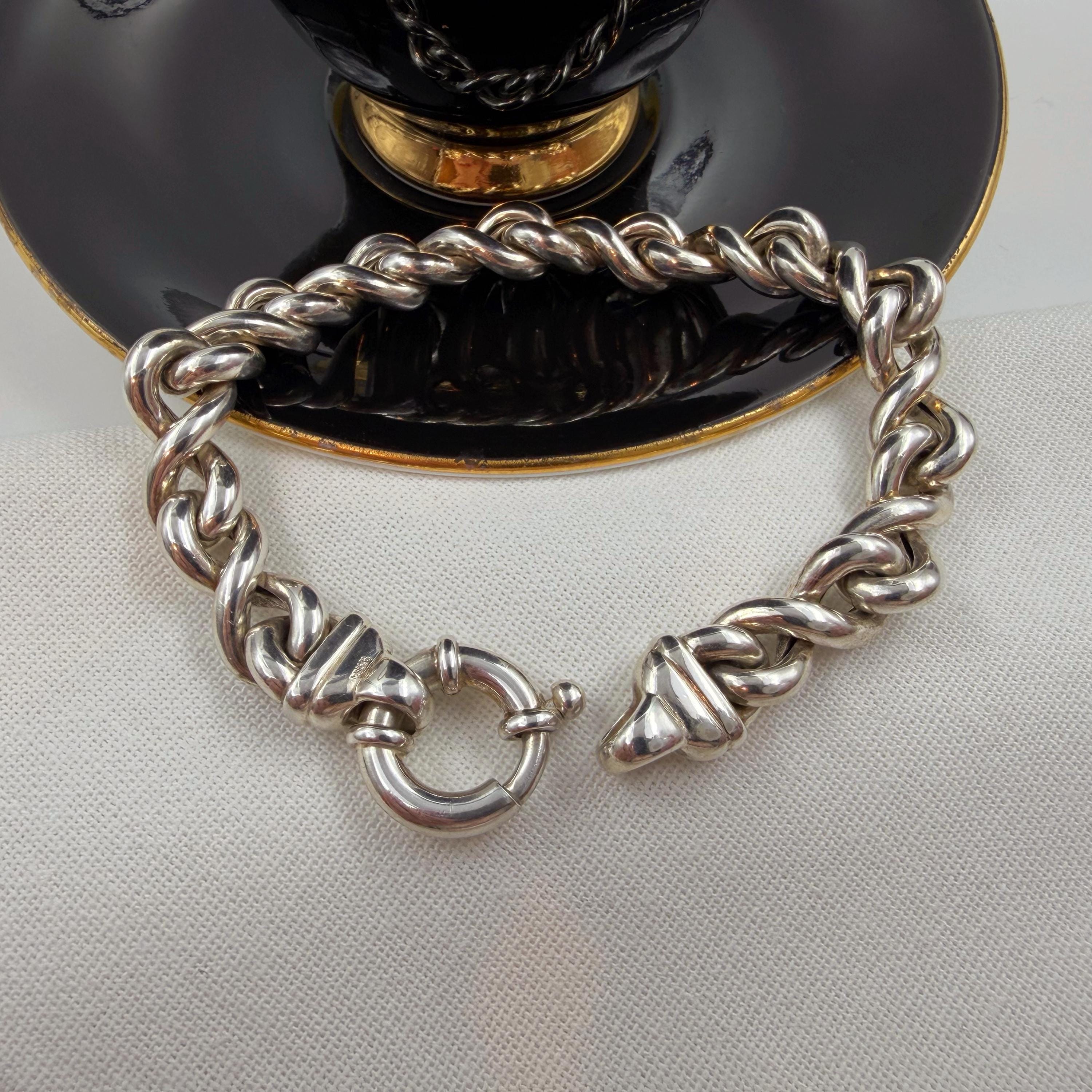Vintage Italian 925 Sterling Silver Bracelet - Etsy Australia