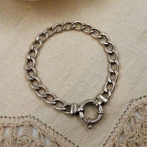 Vintage Sterling Silver Eurobolt Bracelet • Curb Link Chain • 1980s Italian 925