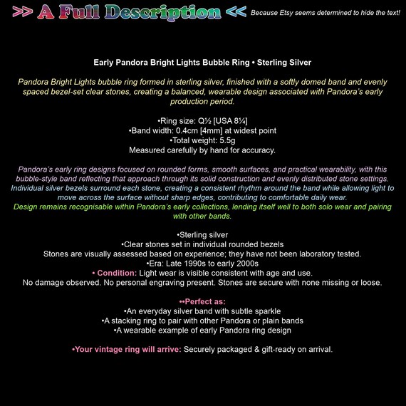 Early Pandora Bright Lights Bubble Ring • Sterlin… - image 3