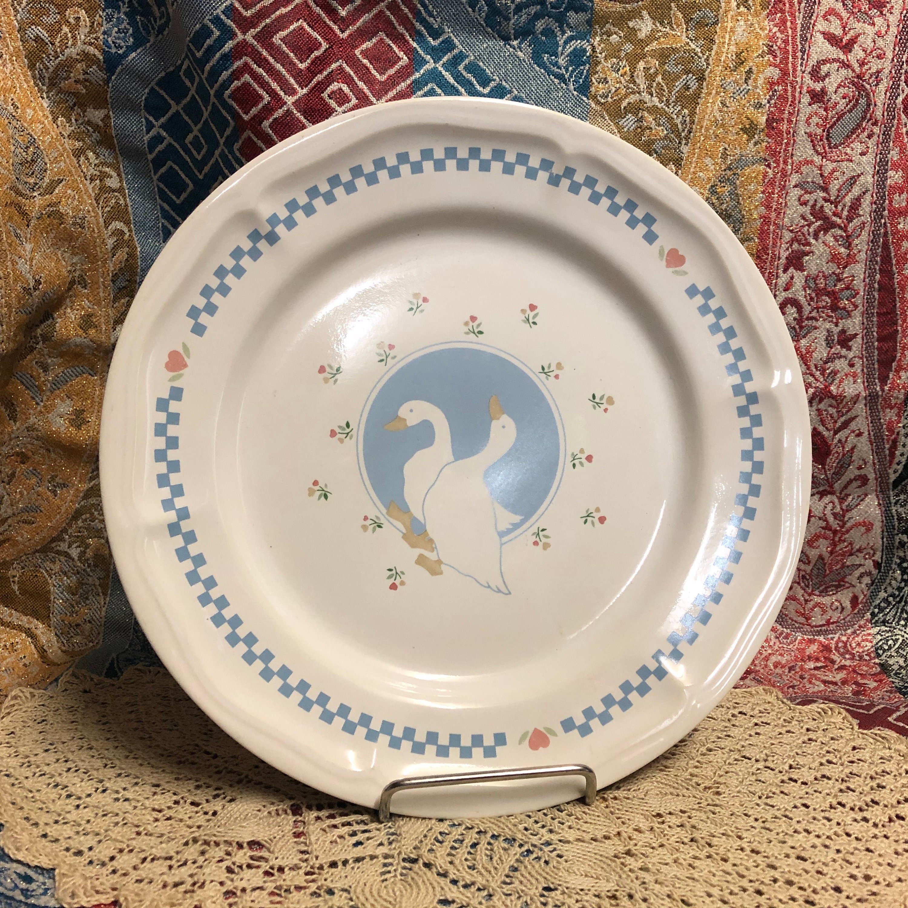 MOONLIGHT Geese / Ducks / Goose / Duck Stoneware Dinner Plate Etsy