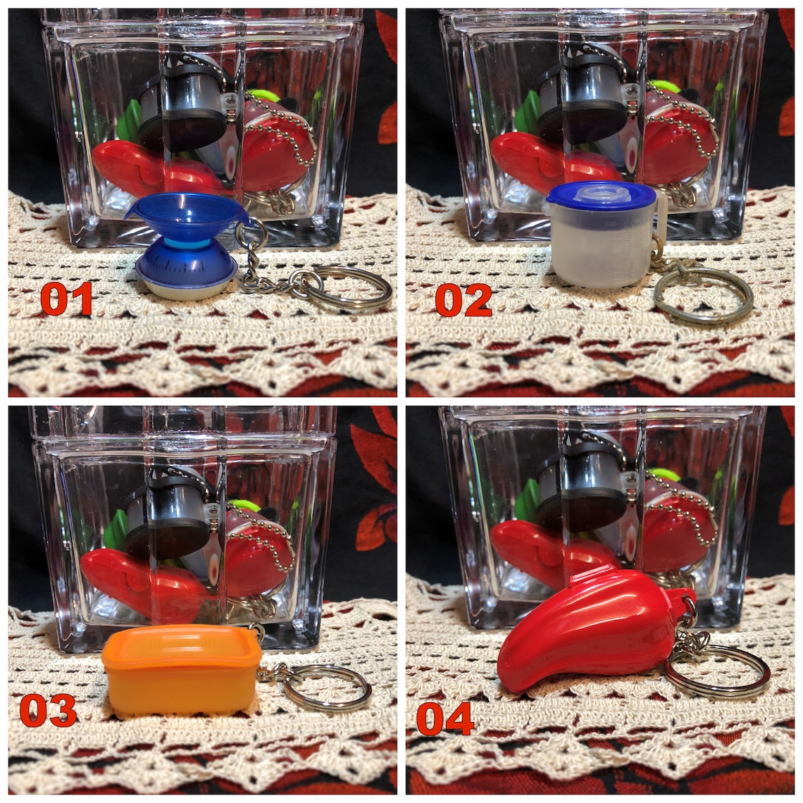 Choice of Vintage Tupperware Keychains / Keyrings & Etsy