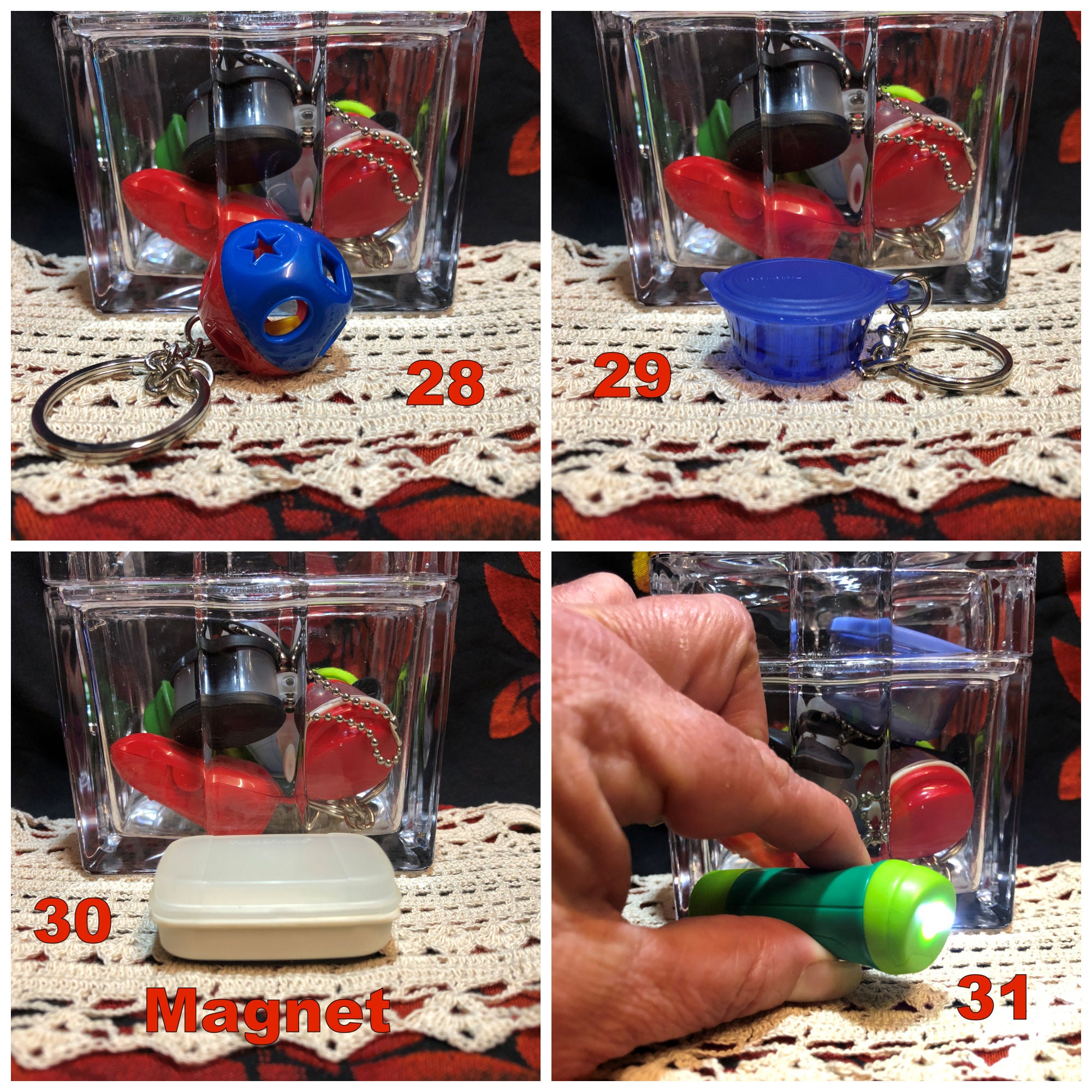 Choice of Vintage Tupperware Keychains / Keyrings & Etsy