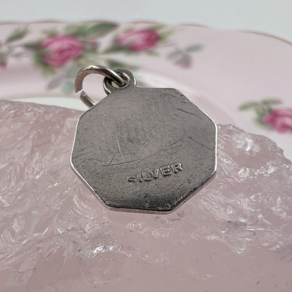 Tiny Vintage Enamel St Christopher Medal • Solid … - image 5