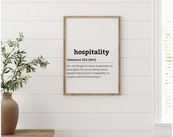 Hospitality quote Hebrews 13 2 Inspirational Quote Bible Quote Wall art