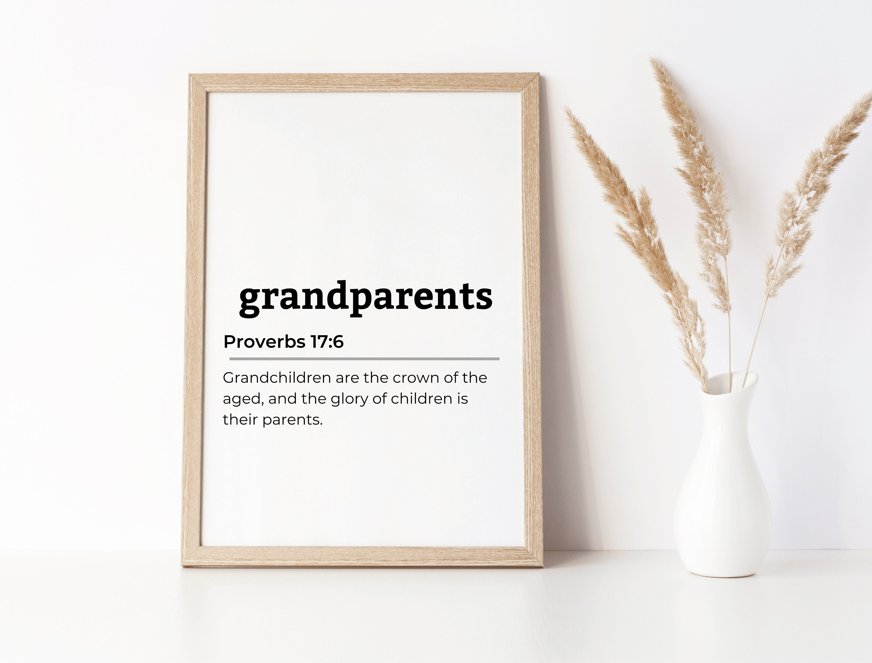 Grandparents Family Quote Proverbs 17:6 Inspirational Quote Bible Quote Wall art