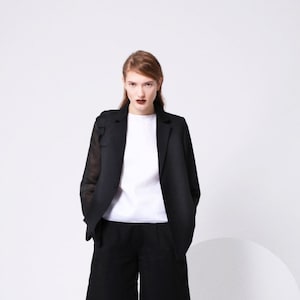 Black Wool Jacket, Black Wool Blazer, Women Black Blazer, Women Black Jacket, Wool Jacket, Stylish Wool Jacket, Single Breast Wool Jacket