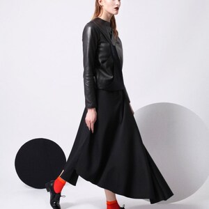 Asymmetric Wool Draped Skirt