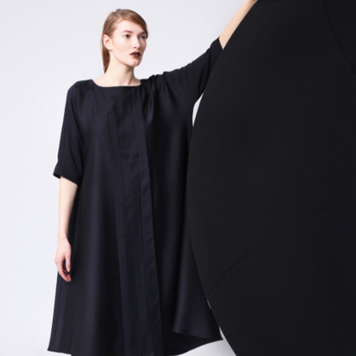 Simple Black Light Loose Skirt Dress
