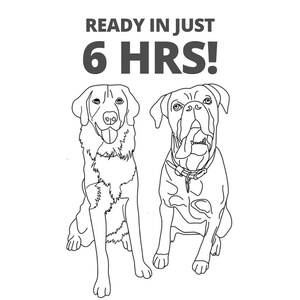 CUSTOM PET PORTRAIT | Custom Line Art Pet Portrait Drawing Sketches From Photo Personalized Gifts Dog Portrait Cat Portrait Digital Download