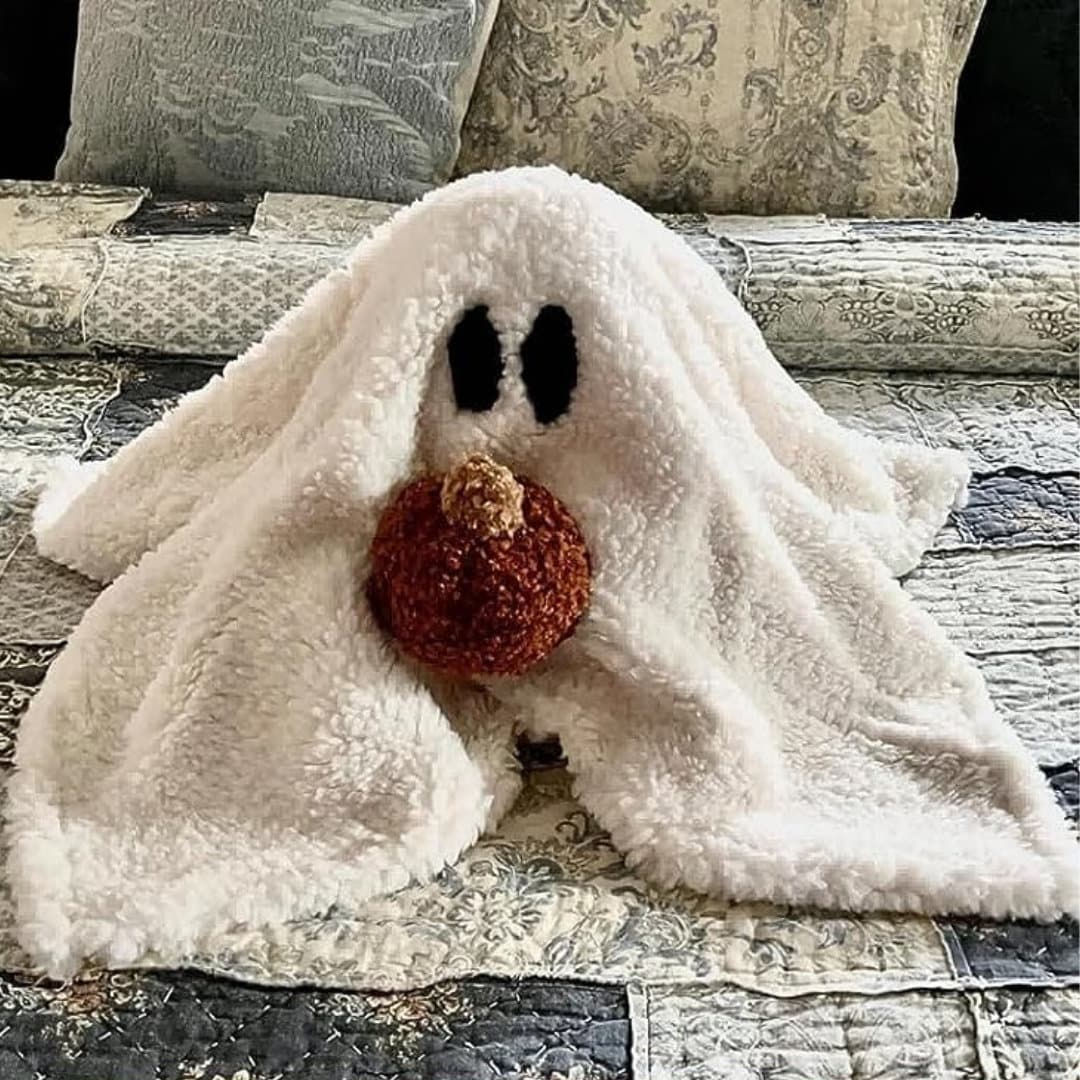 Gus the Ghost Pumpkin Pillow Gus the Halloween Ghost Pillow Etsy