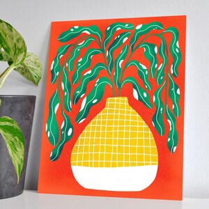 Indoor Plant Wall Art Print | Digital Illustration | 8x10 print | Home decor | Plant lover gift | Gallery wall art | Trendy plant decor