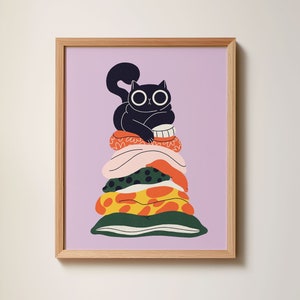 Wall Art Print Funny Cat | Digital art print | 8x10 print | Home decor | Unique gifts for cat lover | Wall art gallery | Colorful print