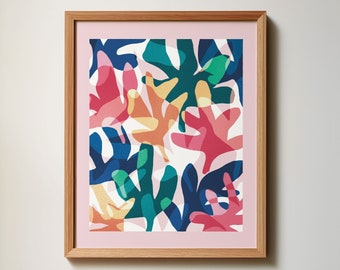 Floral Pattern art print | Digital illustration | 8x10 print | Mattisse wall art | Home decor | Gallery wall art | Colorful design poster