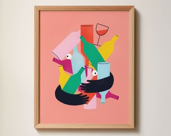 Wine Lover Wall Art Print | Digital Art prints | 8x10 print | Home decor | Gallery wall art | Colorful wall decor | Wine enthusiast gift
