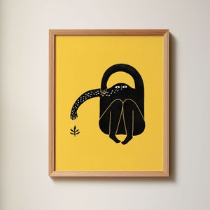 Wall Art Print Emotion | Digital Illustration | 8x10 print | Home decor | Plant lover gift | Gallery wall art | Trendy art poster