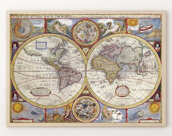 Carte Du Monde Vintage Etsy Carte Du Monde Vintage Etsy