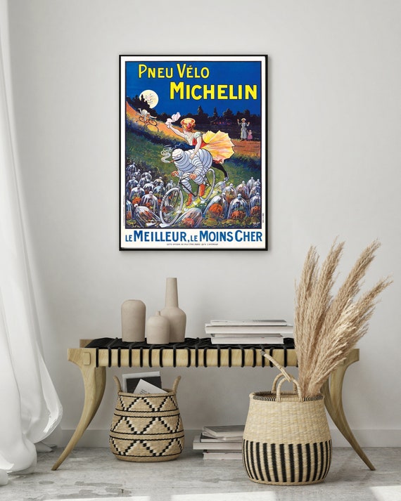Affiche Michelin Originale – Pub Vélo, Poster Jamais Utilisé, Parfait état, Thème Transport