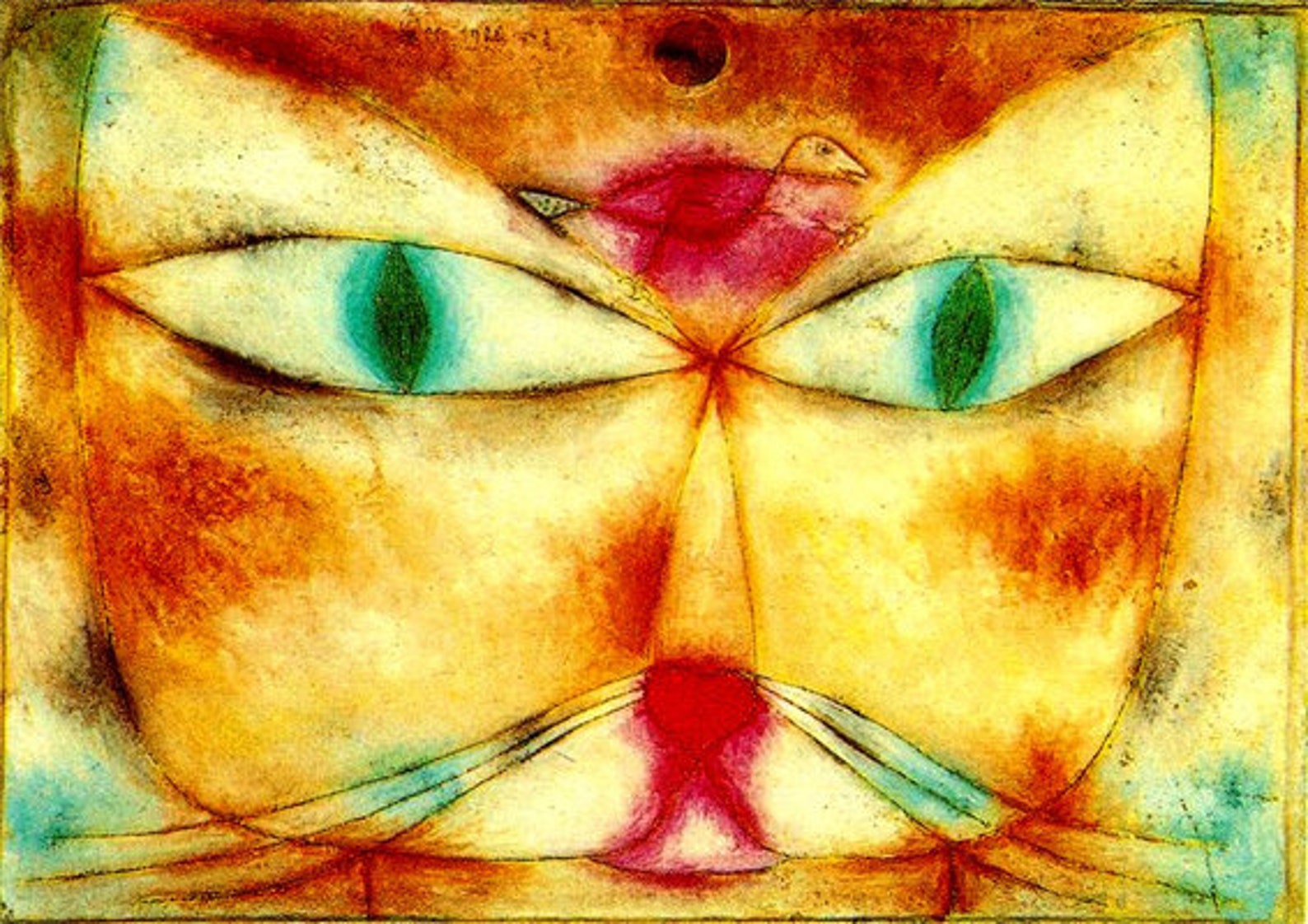 Cartel Paul klee gato y pájaro