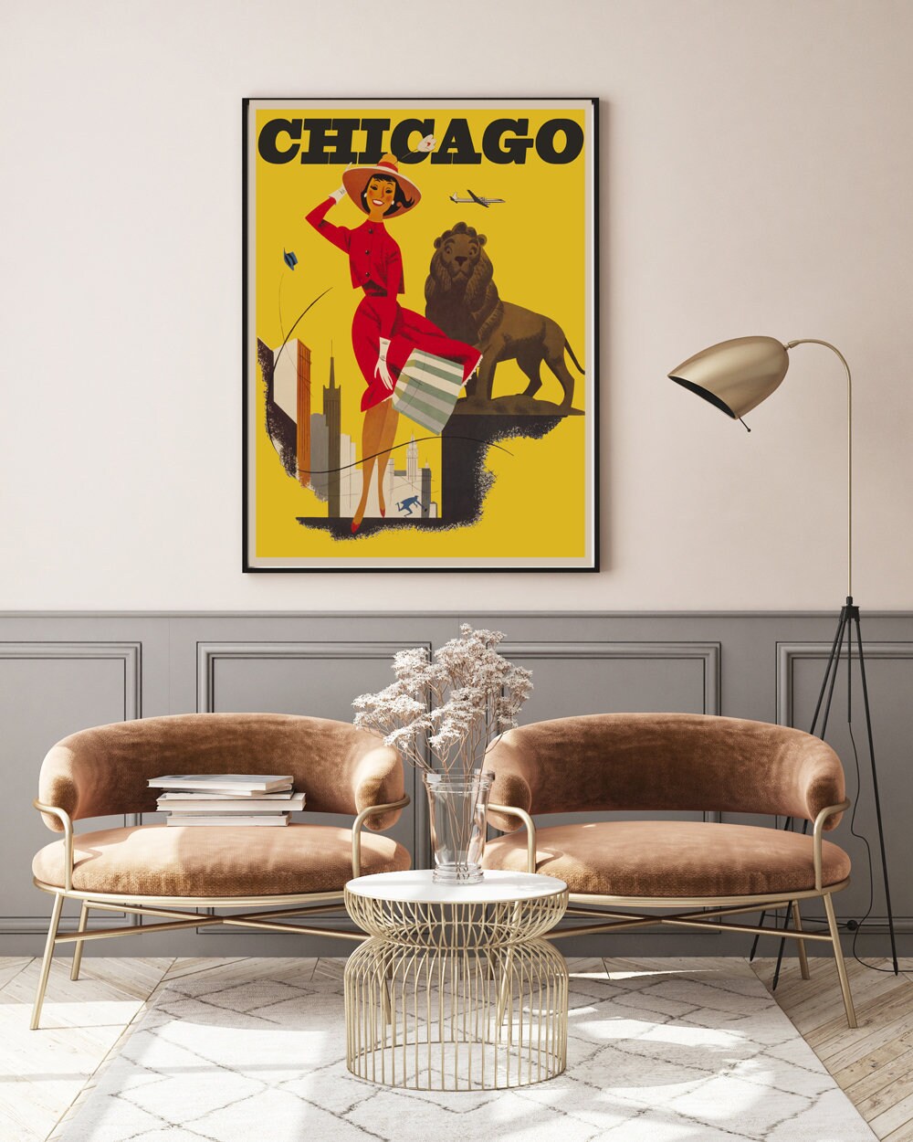 Chicago poster Chicago Vintage Chicago poster Illinois Etsy